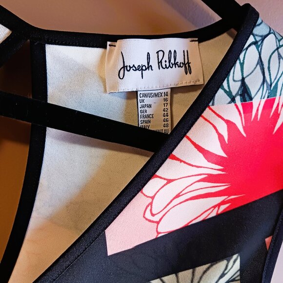 JOSEPH RIBKOFF Floral Abstract dress EUC Sz 14 MADE IN CANADA - Picture 6 of 11